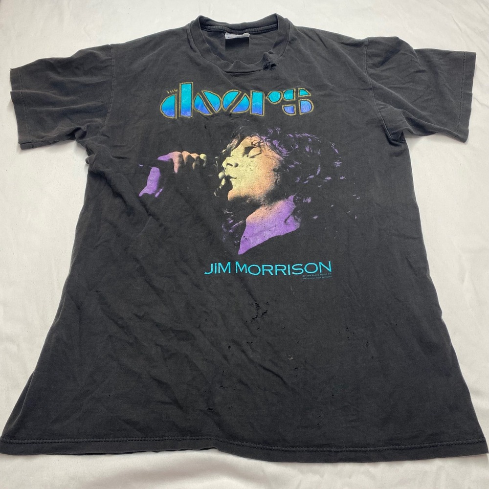 Vintage 1990 The Doors Jim Morrison T-Shirt Hanes Single Stitch Thrashed Large
